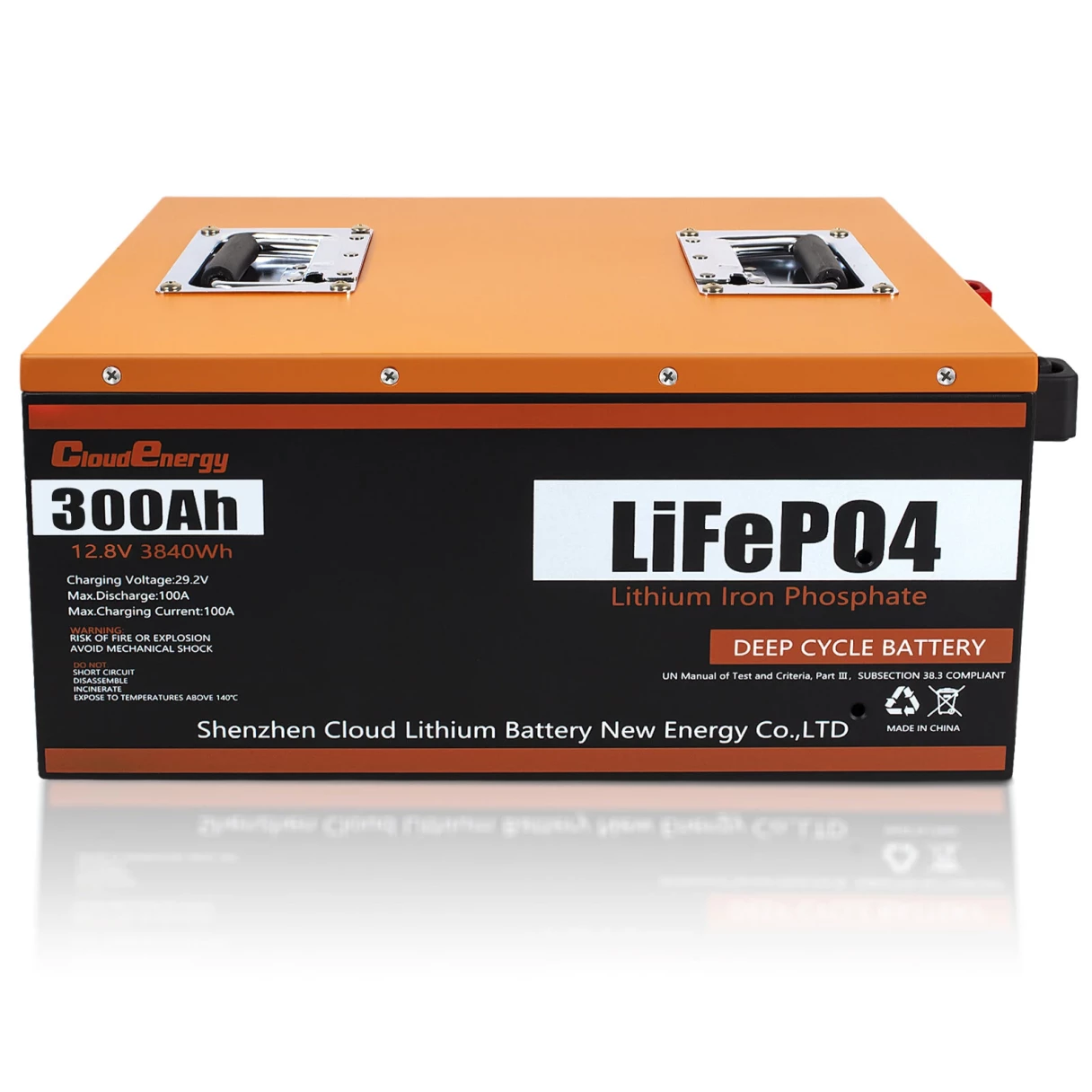 [EU Direct] Cloudenergy 12V 300Ah LiFePO4 Battery Pack Backup Power 3840Wh Energy 6000+ Cycles Built-in 100A BMS Support in Series/Parallel Perfect for Replacing Most of Backup Power RV Boats Solar Trolling Motor Off-Grid CL12-300