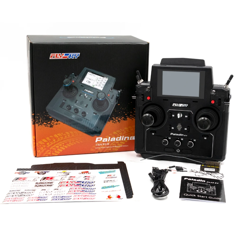 FLYSKY Paladin PL18 EV 2.4G 18CH 5D Hall Sensor Gimbals AFHDS 3 Radio Transmitter 3.5 Inch TFT Touch Screen for RC Engineering Vehicle