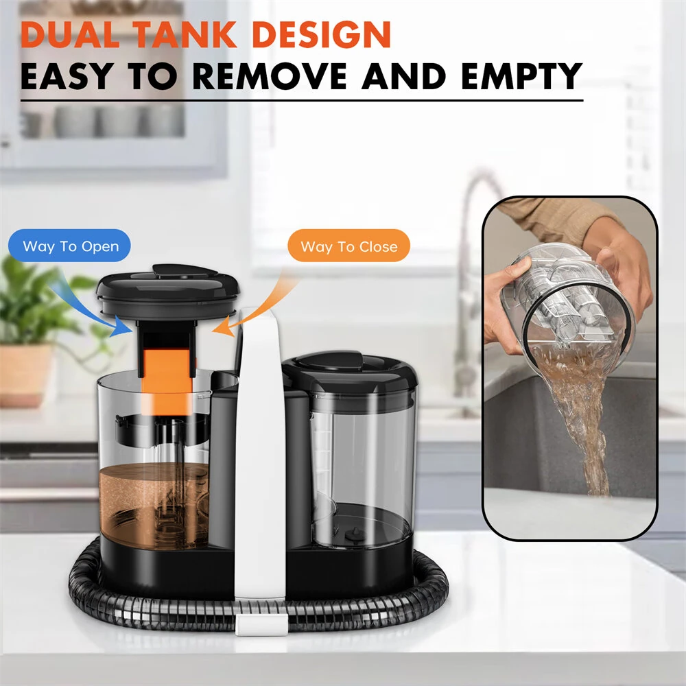 [EU Direct]NovuLife W07 600w 15kpa Portable Carpet Cleaner Vacuums Household C5 Fabric Washing Spot Cleaner Stain Remover with Dual Water Tank For Carpet Sofa Car Seat Pet