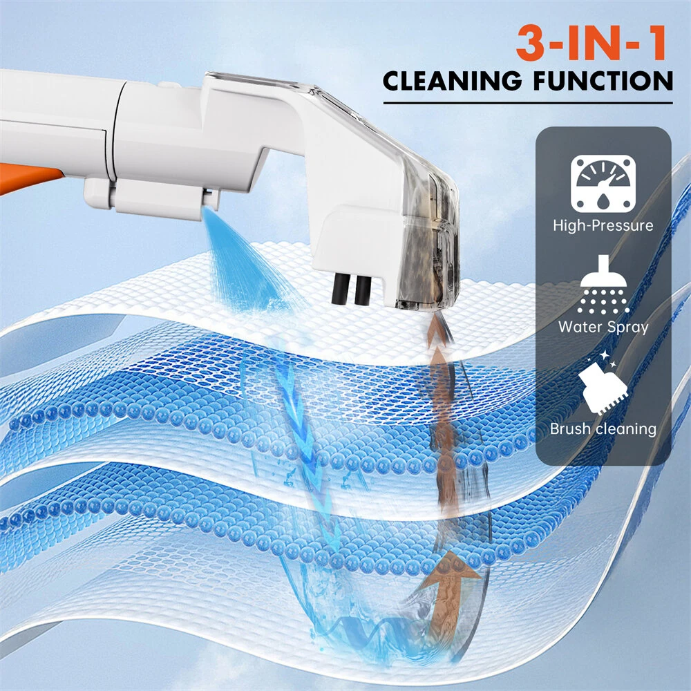[EU Direct]NovuLife W07 600w 15kpa Portable Carpet Cleaner Vacuums Household C5 Fabric Washing Spot Cleaner Stain Remover with Dual Water Tank For Carpet Sofa Car Seat Pet