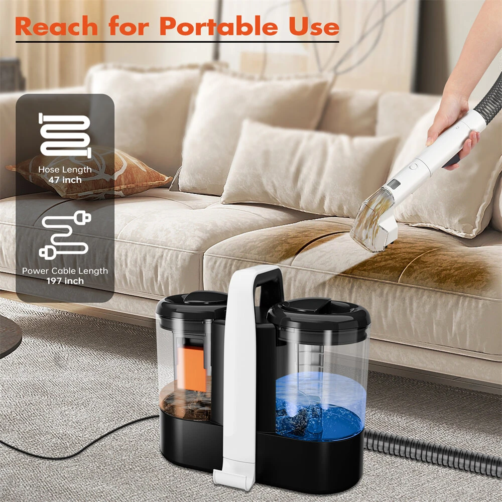 [EU Direct]NovuLife W07 600w 15kpa Portable Carpet Cleaner Vacuums Household C5 Fabric Washing Spot Cleaner Stain Remover with Dual Water Tank For Carpet Sofa Car Seat Pet