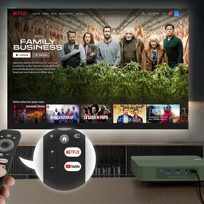 FENGMI WEMAX S5 ALPD Laser Projector 1080P HD 500 ISO Lumens Netflix Certified Smart WiFi Bluetooth Portable Home Theater with 2x5W Dolby Audio HDR10 Auto Keystone & Focus Smart Eye Protection Outdoor Movie Projector for Android iOS