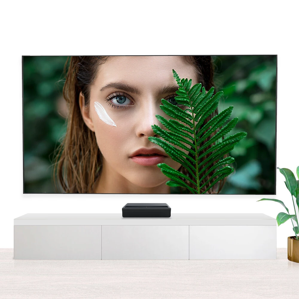 BlitzWolf® BW-VS3 Ultra 120-Inch Black Series ALR/CLR Ultra Short Throw Projector Screen 8K UHD Anti-Light Reflection Ultra Narrow Frame High Brightness Compatible for All  Formovie Fengmi Awol Xiaomi Jmgo Hisense UST Projector Beamer