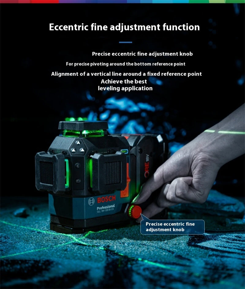 GLL 18V-120-33 CG Laser Level 12 Lines 35m Range Extendable to 120m High Precision ± 0.3 mm/m Rapid Self-Leveling IP 65