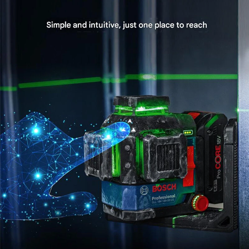 GLL 18V-120-33 CG Laser Level 12 Lines 35m Range Extendable to 120m High Precision ± 0.3 mm/m Rapid Self-Leveling IP 65