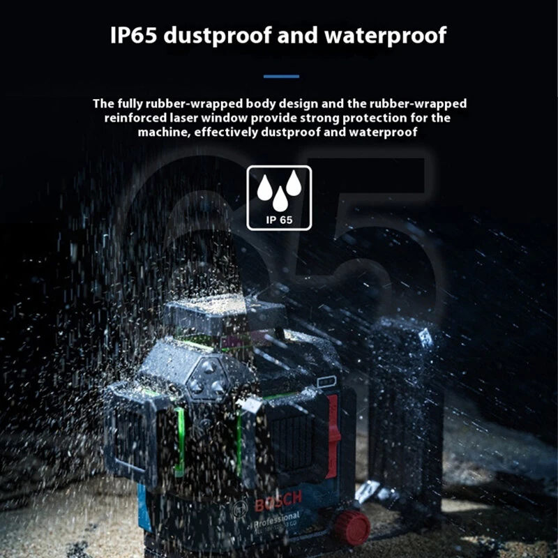 GLL 18V-120-33 CG Laser Level 12 Lines 35m Range Extendable to 120m High Precision ± 0.3 mm/m Rapid Self-Leveling IP 65