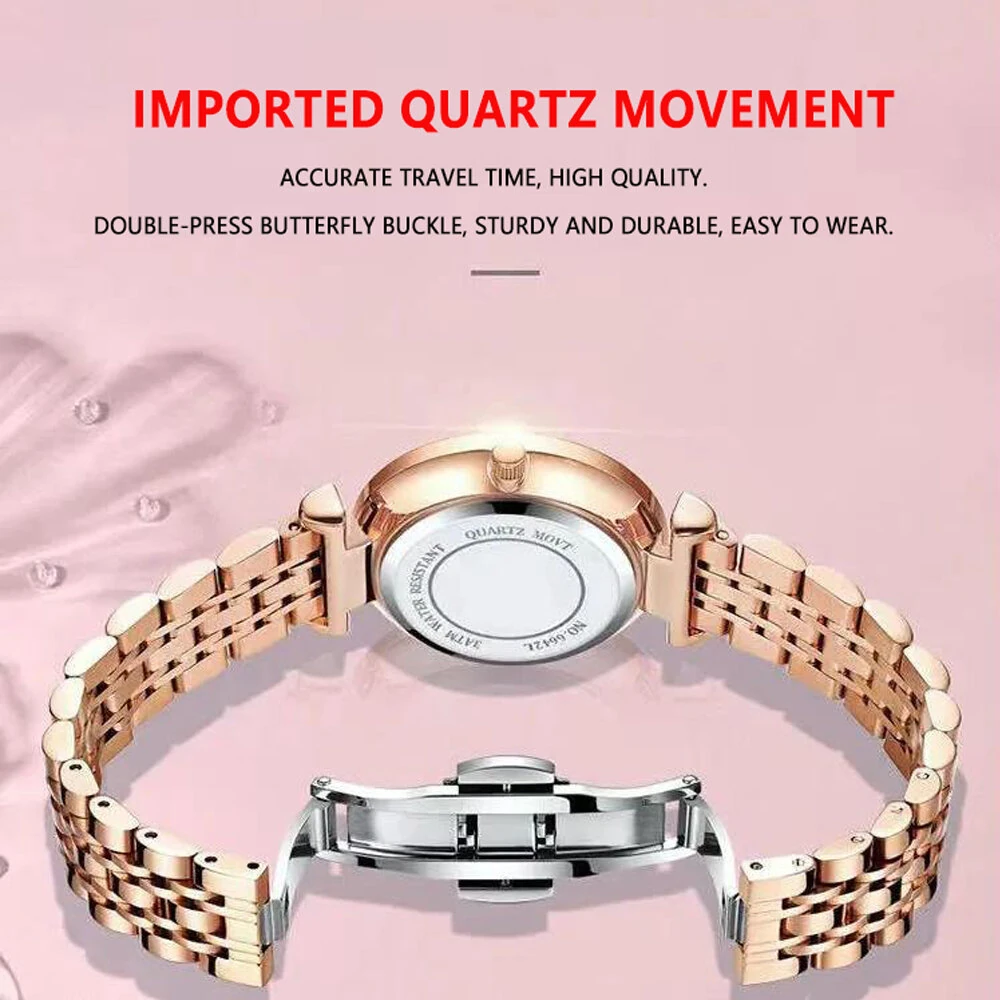 POEDAGAR Women Luxury Rhinestone Quartz Watch Waterproof Luminous Wristwatch Calendar Analog Stainless Steel Wrist Watch Elegant Ladies Watches