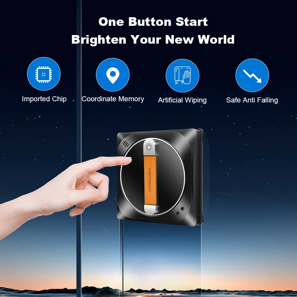[EU Direct]LIECTROUX YW910 Window Cleaning Robot,3000Pa Power Suction,Double Water Spray,Laser Sensor,APP&Remote Control Home Floor Windows Robot Vacuum Cleaner