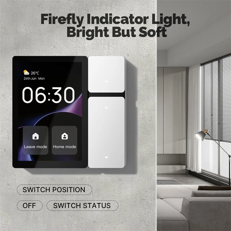 MOES Tuya WiFi 3.5 inch Smart Control Panel Screen 3 Relays 3 Physical Buttons IR Remote Control Central Controller Work with Alexa Google Assistant