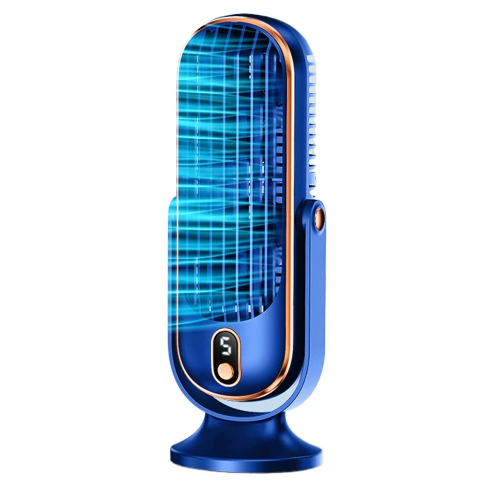 Powerful Desktop Tower Fan 5-Speed Adjustable Desktop Fan With Silent Operation 1200mah Rechargeable Battery Cool Indoors for Home Office