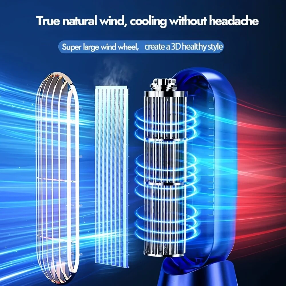Powerful Desktop Tower Fan 5-Speed Adjustable Desktop Fan With Silent Operation 1200mah Rechargeable Battery Cool Indoors for Home Office