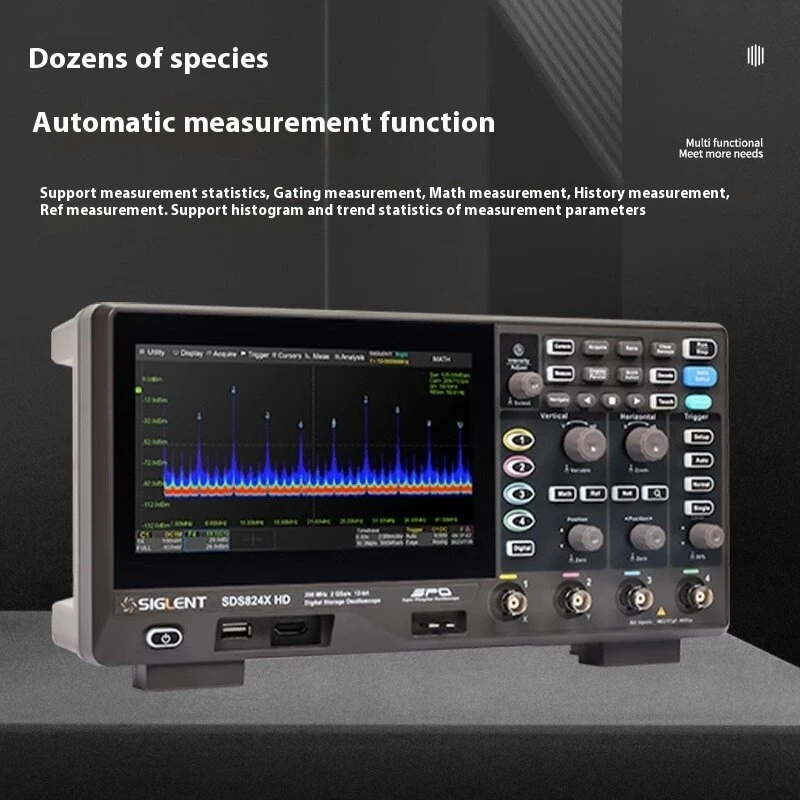 SIGLENT SDS814X-HD SDS812X-HD SDS802X-HD Oscilloscope 100MHz 70MHz Bandwidth 2GSa/s 12-bit High Resolution Enhanced Signal Analysis Versatile Triggers
