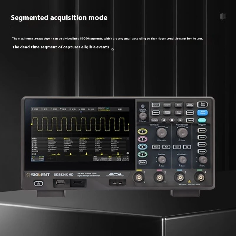 SIGLENT SDS814X-HD SDS812X-HD SDS802X-HD Oscilloscope 100MHz 70MHz Bandwidth 2GSa/s 12-bit High Resolution Enhanced Signal Analysis Versatile Triggers