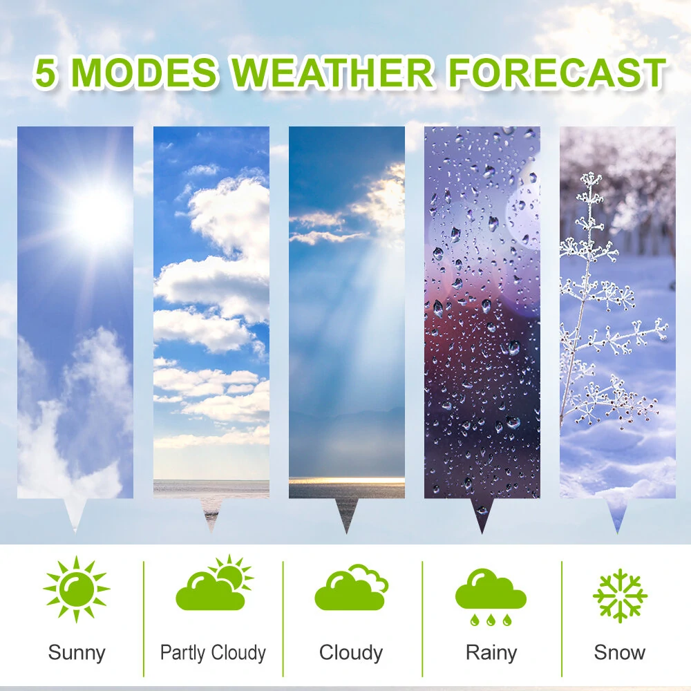 BALDR Weather Station Alarm Clock Wireless Indoor Outdoor Thermometer with Atomic Clock Forecast Station 3 Outdoor Sensors