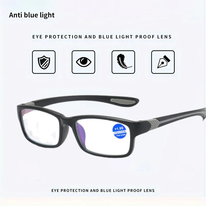 Ultralight Sports Reading Glasses Anti-blue Light Eyewear Glasses TR90 Frame Presbyopia Eyeglasses for Men Women