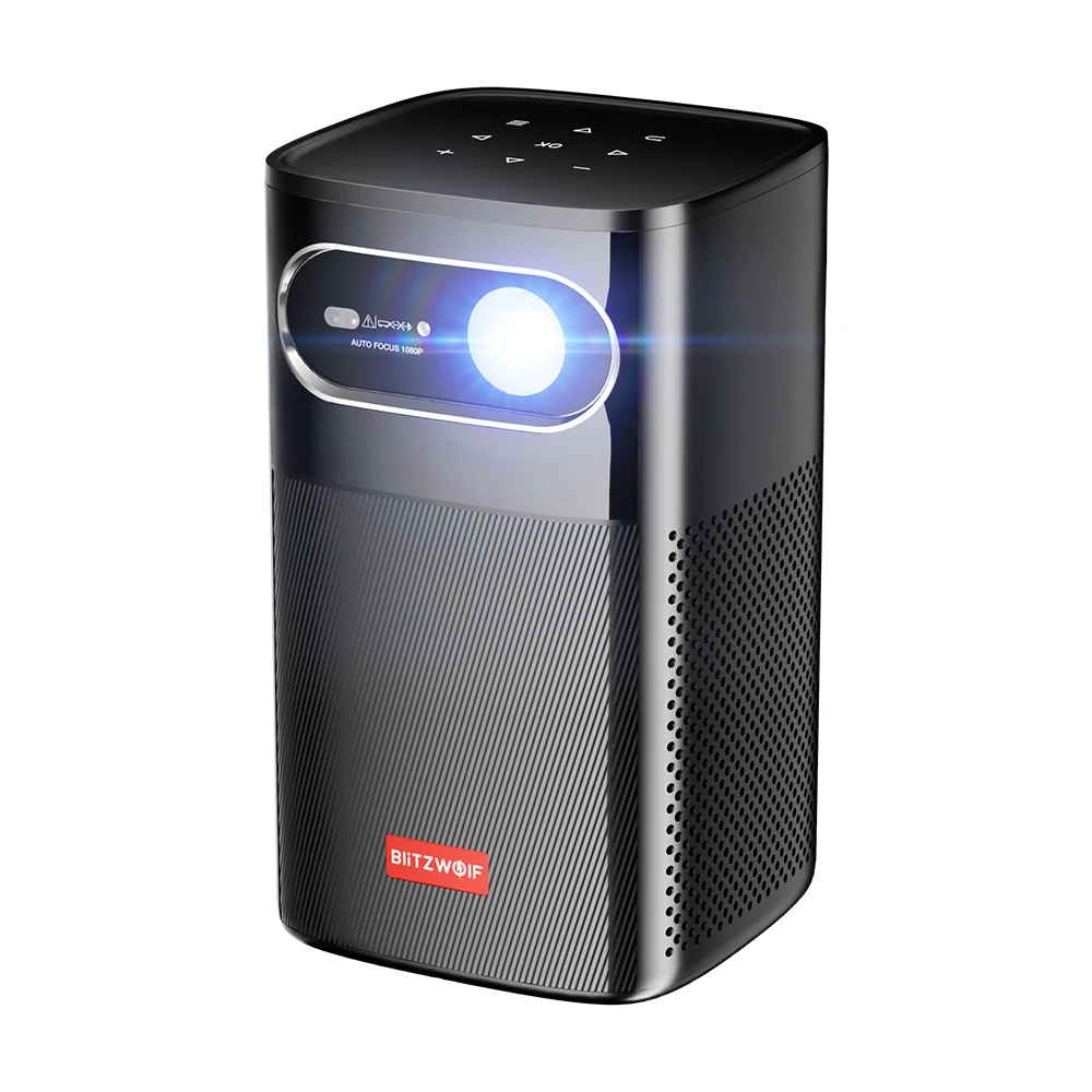 BlitzWolf®BW-VT3 Mini Projector DLP 1080P Physical Built-in Battery Type-C Free Charging Cinema Android TV 2+32GB 250 ANSI Lumens 4K Supported Active 3D TOF Laser Focus Auto Keystone Correction Mini Outdoor Cinema EU Plug