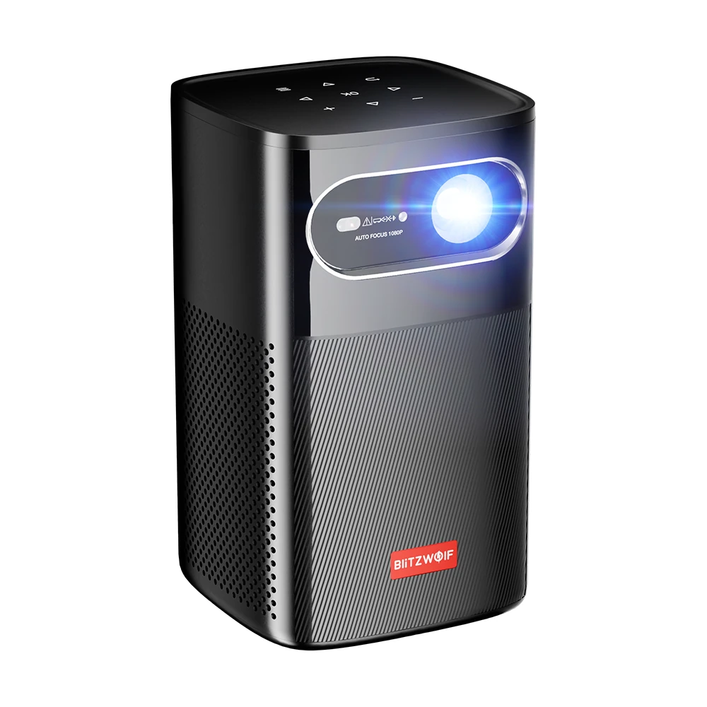 BlitzWolf®BW-VT3 Mini Projector DLP 1080P Physical Built-in Battery Type-C Free Charging Cinema Android TV 2+32GB 250 ANSI Lumens 4K Supported Active 3D TOF Laser Focus Auto Keystone Correction Mini Outdoor Cinema EU Plug