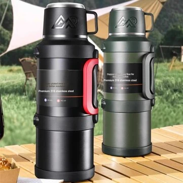 2.5L Vacuum Thermos Water Bottle 316 Stainless Steel Large Capacity Keep Warm Outdoor Travel Hiking Camping Traveling