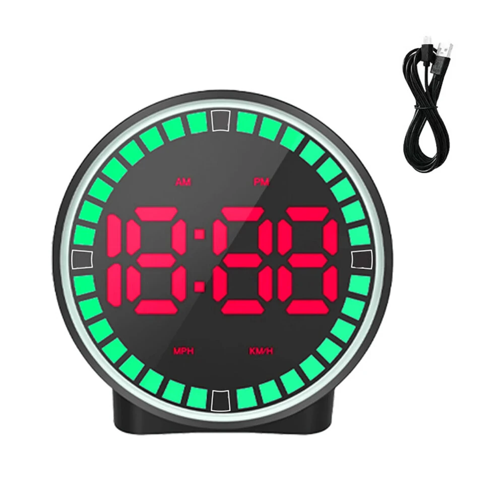 Car Speedometer Head-Up Display 7 Color Lights GPS Dashboard Monitor Overspeed Warning Large Fonts Plug and Play Universal
