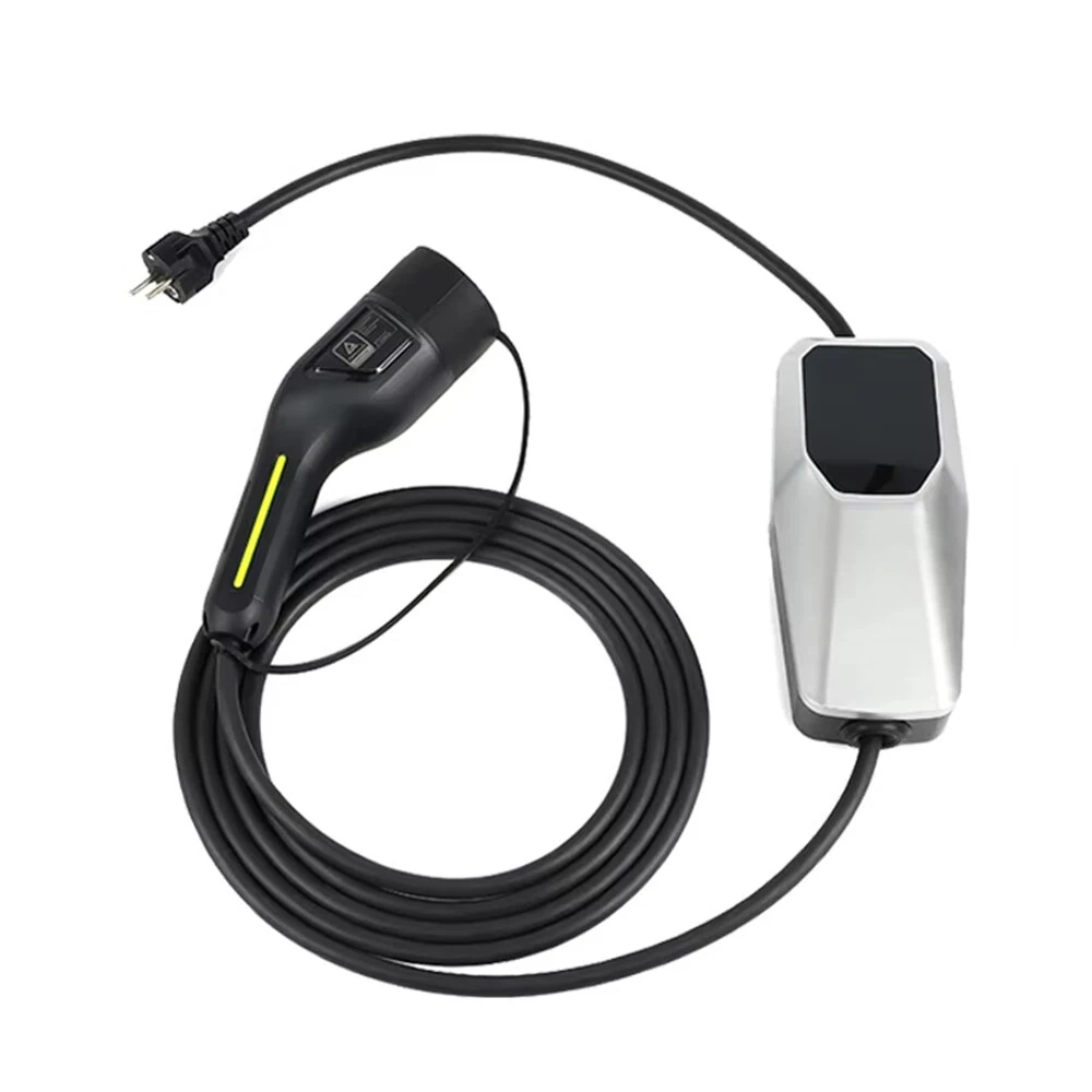 Type 2 Portable EV Charger Electric Vehicle Fast Charging Station 6A 8A 10A 13A 16A Adjustable Current Thermoplastic UL94V-0 Fire Rating EE1640Y