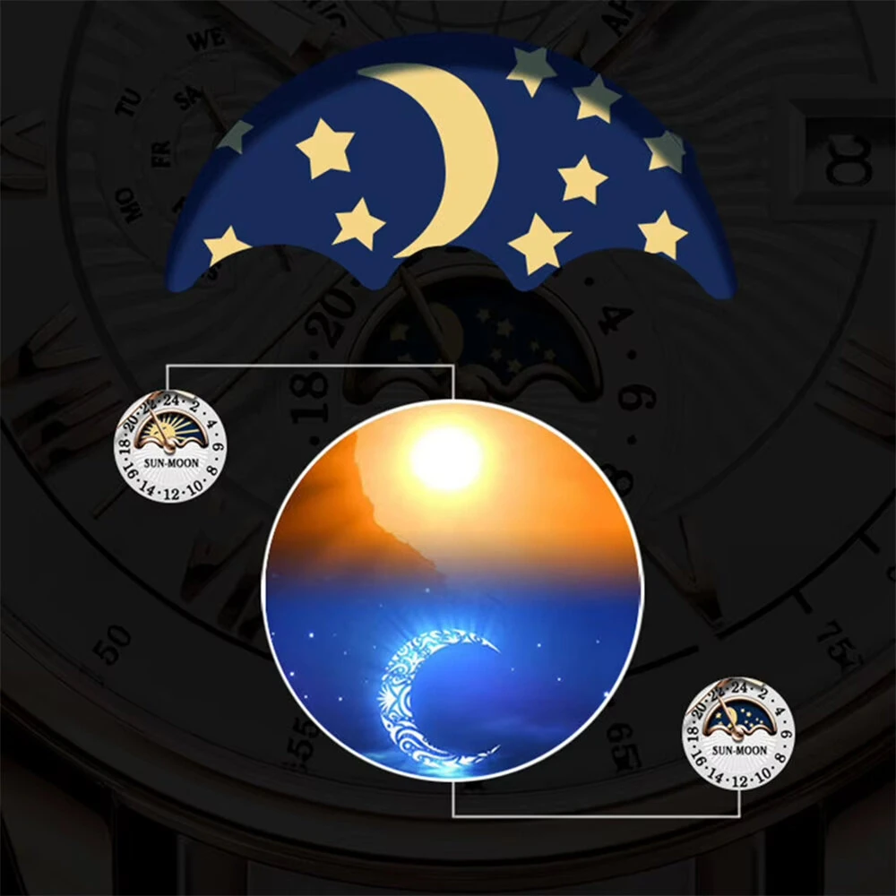 AIYISHI Men Business Luxury Quartz Watch Luminous Single Date Round Dial PU Leather Strap Watches Men's Sport Watch
