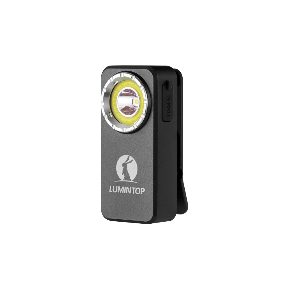 Lumintop F01 1200LM Mini Triple-Beam EDC Clip Flashlight Combo Spot+ Flood with Replaceable 2*10300 Battery IPX8 Waterproof USB-C Rechargeable Pocket Light for Camping Emergency Use