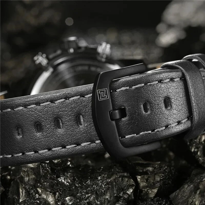 NAVIFORCE Fashion Sport Digital Watches Analog Date Clock Luminous Waterproof Genuine Leather Strap Wristwatch for Male