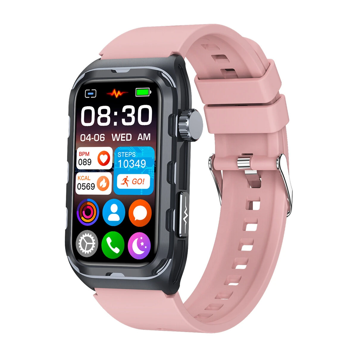 TK79 1.47-inch HD Screen ECG Micro Physical Examination Pulse Therapy Five Oragan Examination Heart Rate Blood Pressure Blood Oxygen Monitor Sleep Monitoring Uric Acid Function Blood Lipid Blood Glucose Measurement IP68 Waterproof Smart Watch