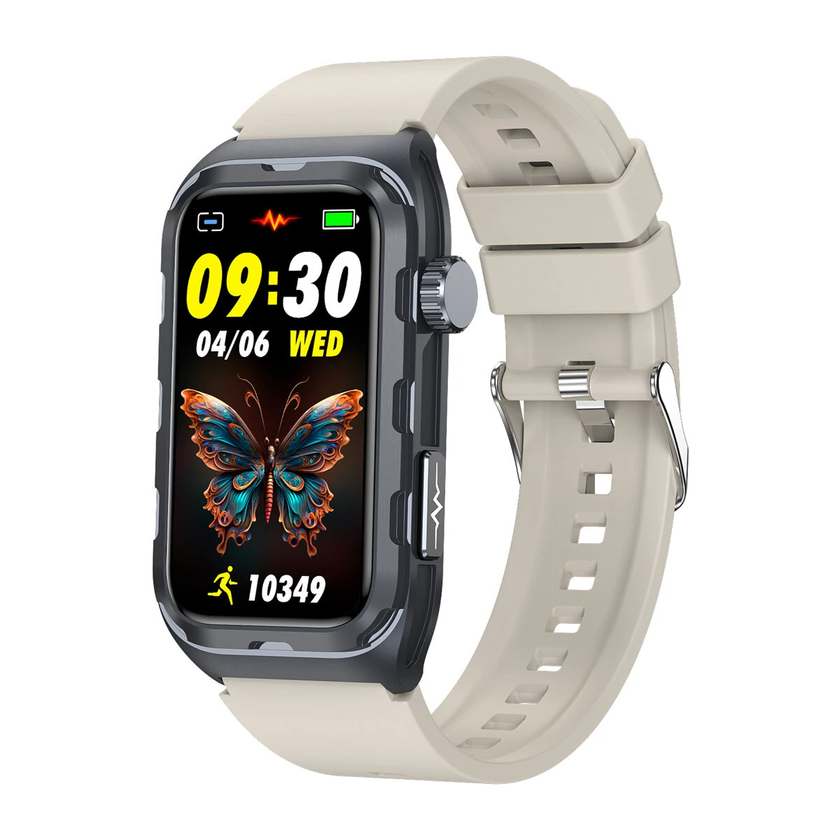 TK79 1.47-inch HD Screen ECG Micro Physical Examination Pulse Therapy Five Oragan Examination Heart Rate Blood Pressure Blood Oxygen Monitor Sleep Monitoring Uric Acid Function Blood Lipid Blood Glucose Measurement IP68 Waterproof Smart Watch