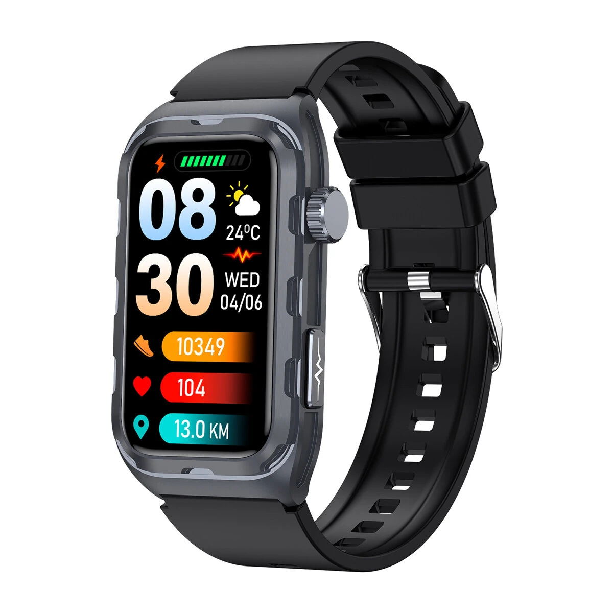 TK79 1.47-inch HD Screen ECG Micro Physical Examination Pulse Therapy Five Oragan Examination Heart Rate Blood Pressure Blood Oxygen Monitor Sleep Monitoring Uric Acid Function Blood Lipid Blood Glucose Measurement IP68 Waterproof Smart Watch