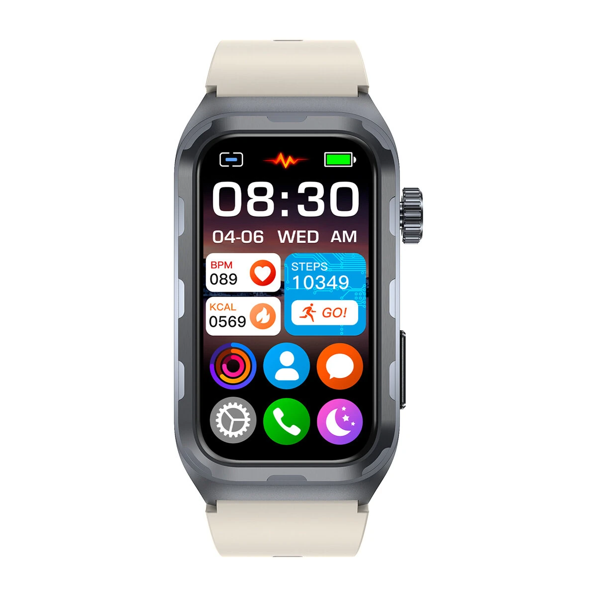 TK79 1.47-inch HD Screen ECG Micro Physical Examination Pulse Therapy Five Oragan Examination Heart Rate Blood Pressure Blood Oxygen Monitor Sleep Monitoring Uric Acid Function Blood Lipid Blood Glucose Measurement IP68 Waterproof Smart Watch