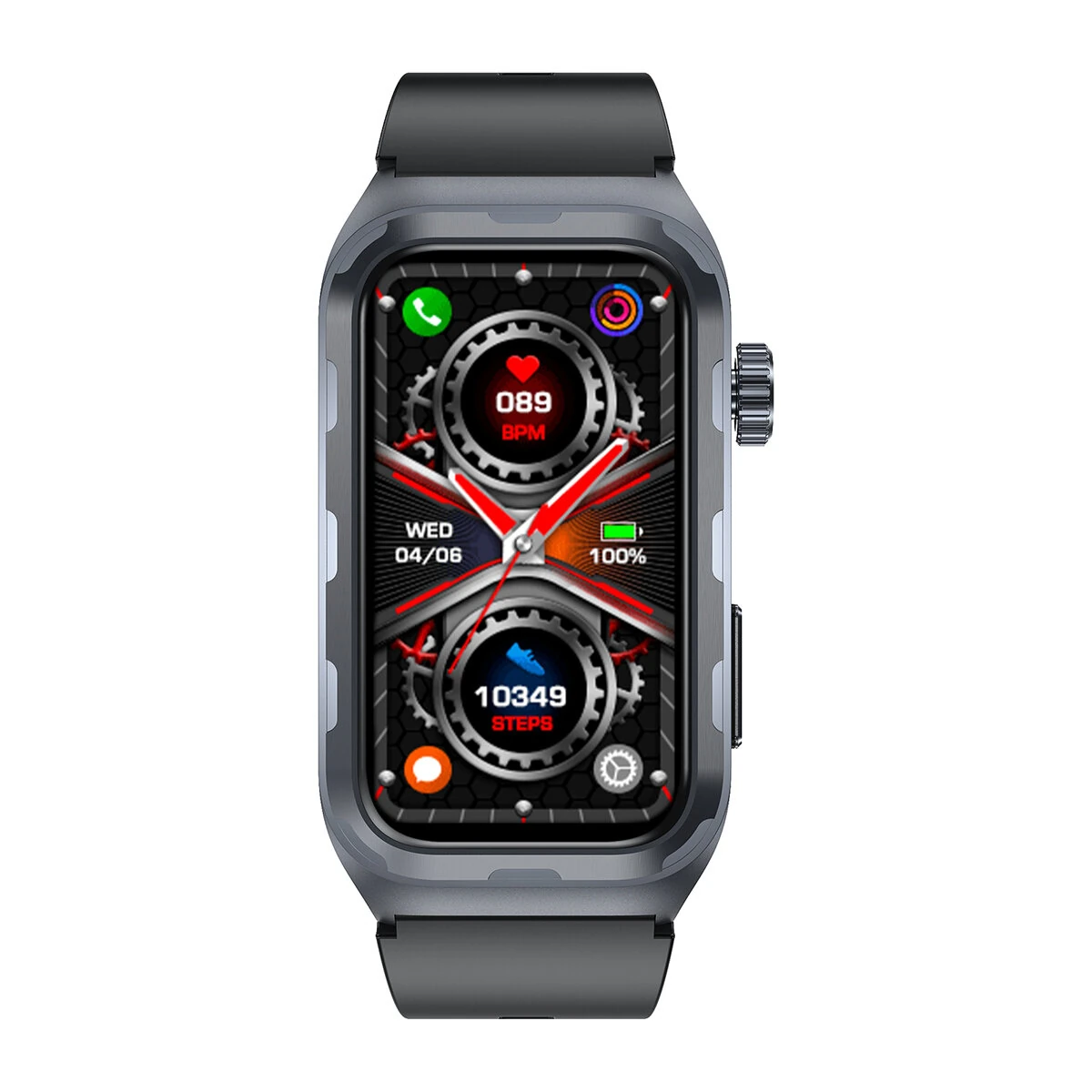 TK79 1.47-inch HD Screen ECG Micro Physical Examination Pulse Therapy Five Oragan Examination Heart Rate Blood Pressure Blood Oxygen Monitor Sleep Monitoring Uric Acid Function Blood Lipid Blood Glucose Measurement IP68 Waterproof Smart Watch