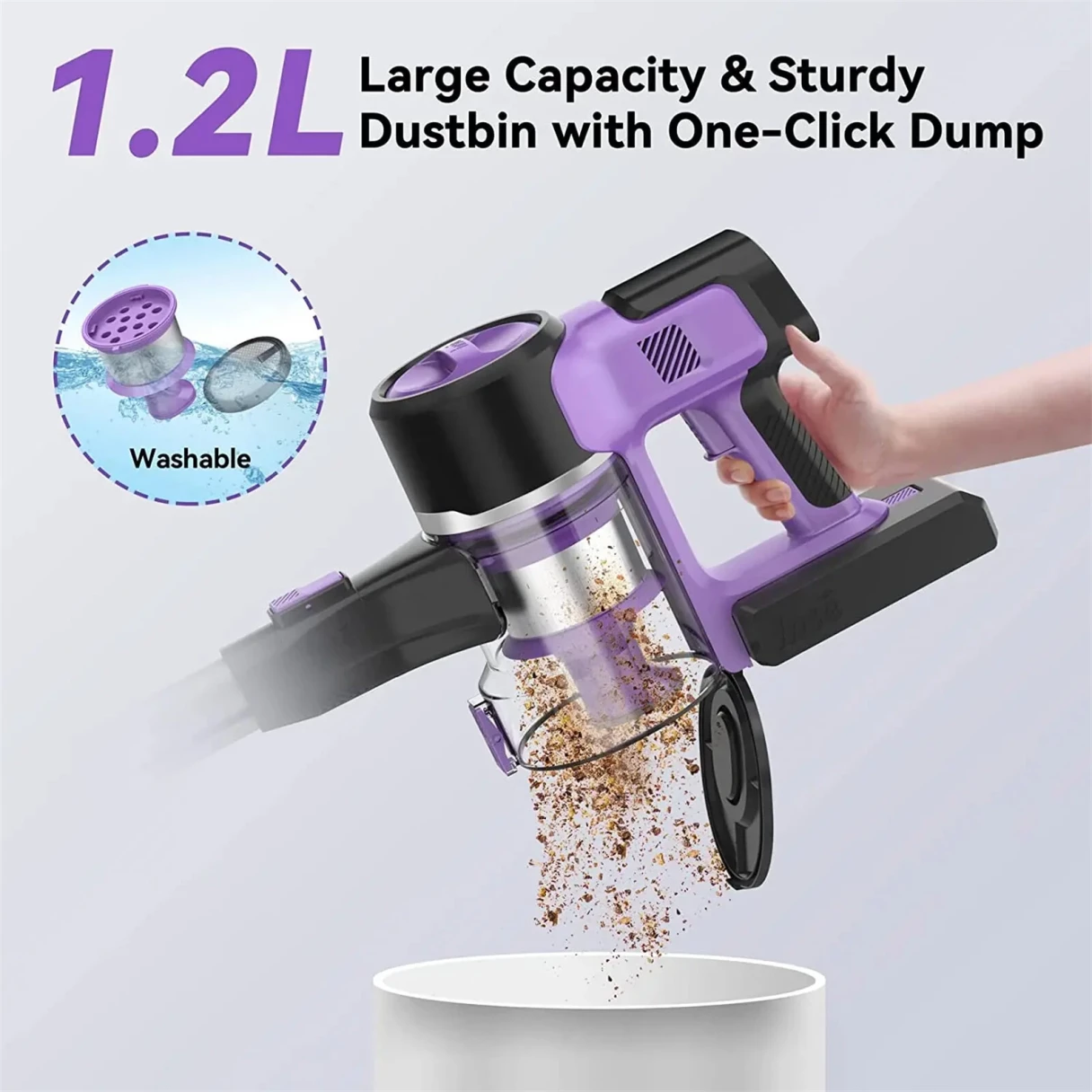 [EU Direct] INSE S10 Cordless Vacuum Cleaner, 6-in-1 Stick Vacuum with 30Kpa 350W Suction, Max 50 Min Runtime Rechargeable Vacuum Cleaner