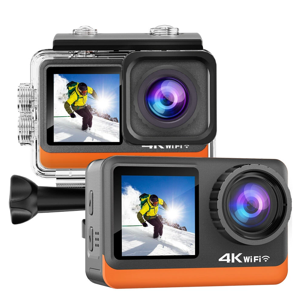 AUSEK 4K Sports Camera 2.0" Touch Screen with accessories Waterproof Action Camera HD Motorcycle Recorder Outdoor Riding Anti-Shake Diving Camera