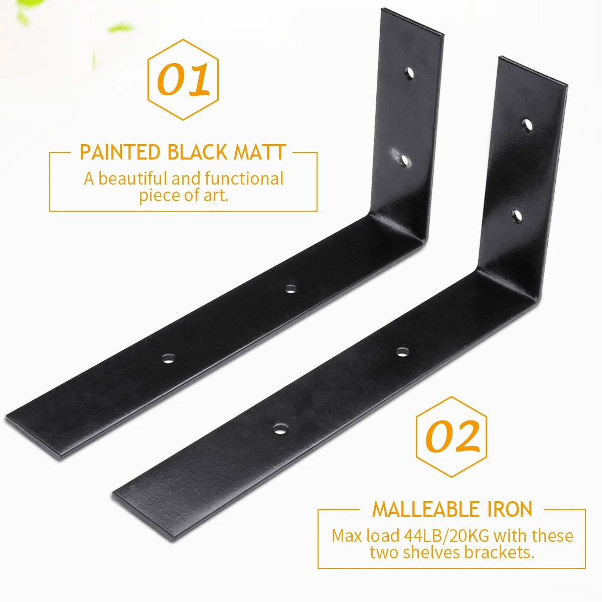 4PCS Wall Mounted Floating Shelves Holder DIY Storage Shelving Display Bracket