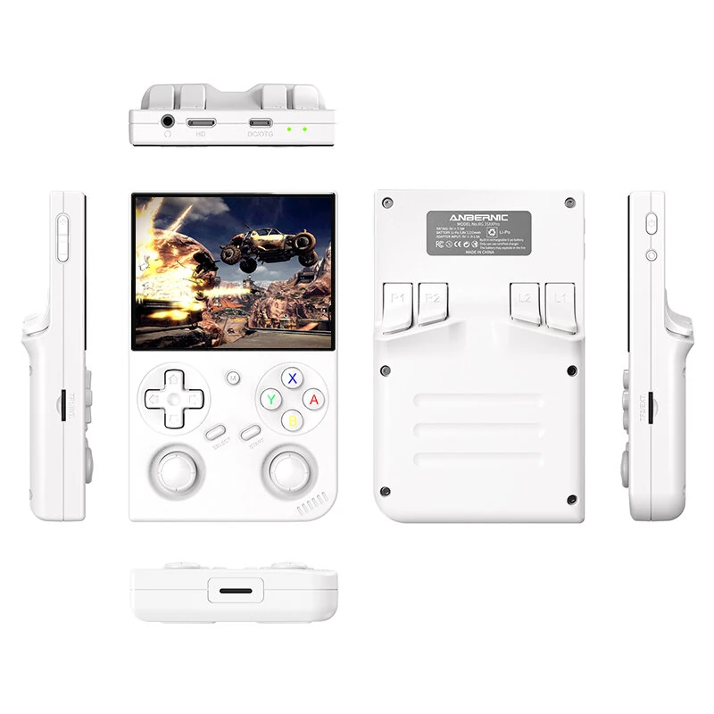 ANBERNIC RG35XX Pro 64G Linux System Handheld Game Console 3.5-inch IPS Screen Quad-core Built-in 4000+ Games Support WiFi6&BT4.2 3200mAh Battery Dual Joysticks Vibration Motors HiFi-Speakers Video Game Player Console