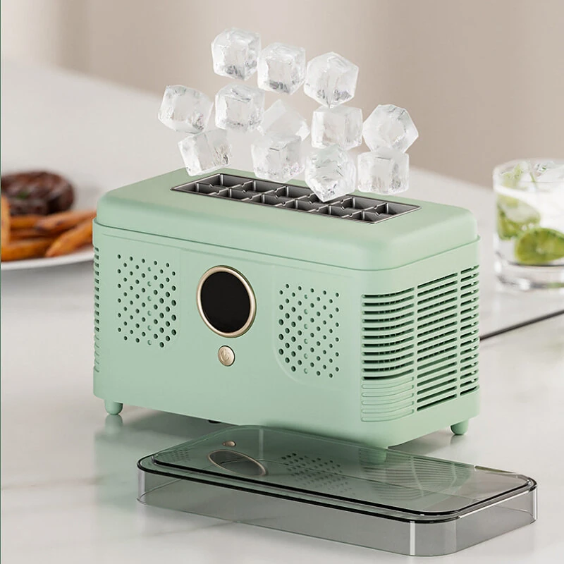 EXPED SMART Portable Mini Countertop Ice Maker Machine Quick 12 Solid Ice Cubes in 20 Mins Quiet & Compact for Home Office Camping Car Use