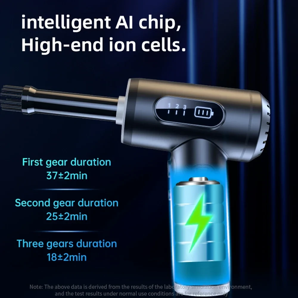 Handheld Portable Digital Dust Blower 50000rpm Blowing And Suction Integrated Air Pumping Vacuum Cordless Dust Blower with LED Light