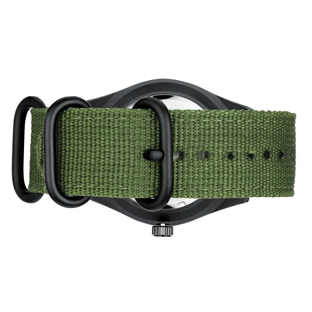 BIDEN 12/24Hours Scale Calendar Quartz Watch Outdoor Sports Luminous Waterproof Nylon Strap Men Wrist Watches