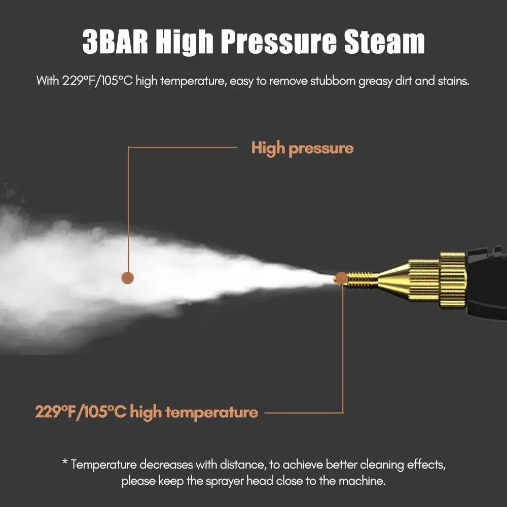 Multi-Function Digital High-Temperature Steam Cleaner Touch Screen Portable Multi-Purpose Deep Cleaning Steam Cleaner for Home Kitchen Car