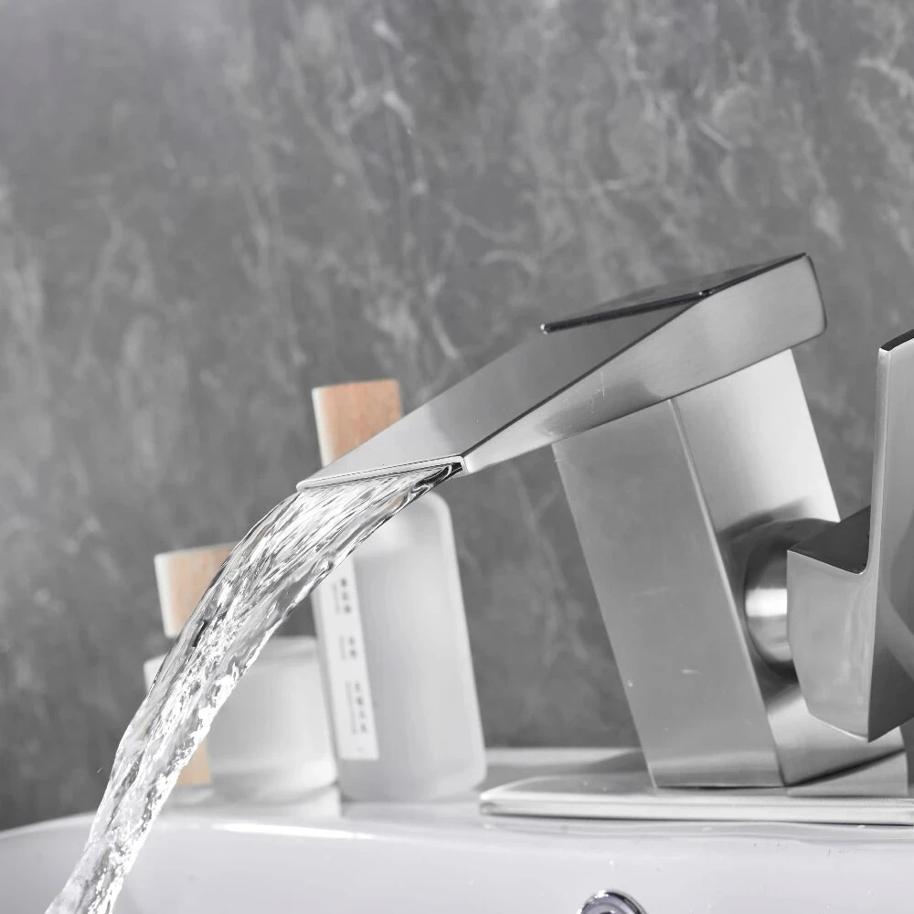 Smart LED Digital Temperature Display Bathroom Faucet Hot Cold Water Basin Sink Washbasin Waterfall Taps Deck Mixers