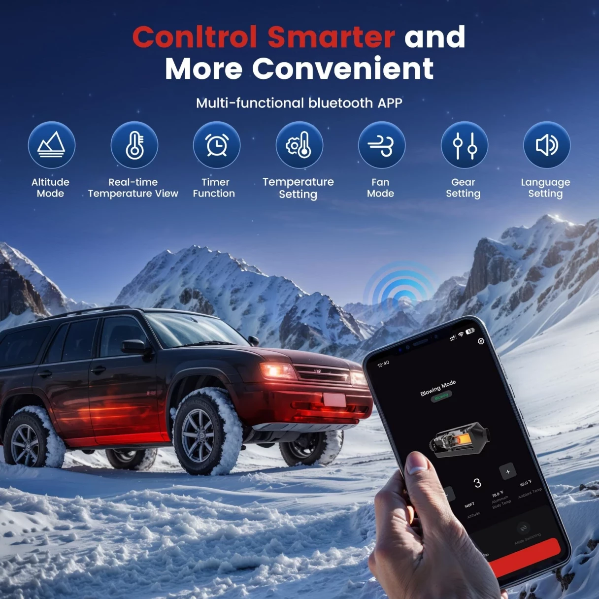 KROAK TB2 12V 24V 8KW 6L Car Parking Heater Toolbox 2 Upgraded Diesel Air All in One Heater bluetooth APP Control for Cars Trucks Boats Buses RVs