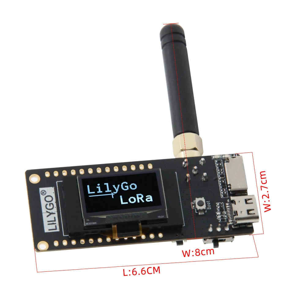 LILYGO® T3S3 ESP32-S3 LoRa SX1262/SX1276 SX1280 2.4G Development Board WiFi Bluetooth Wireless Module 0.96 Inch OLED Display Type-C
