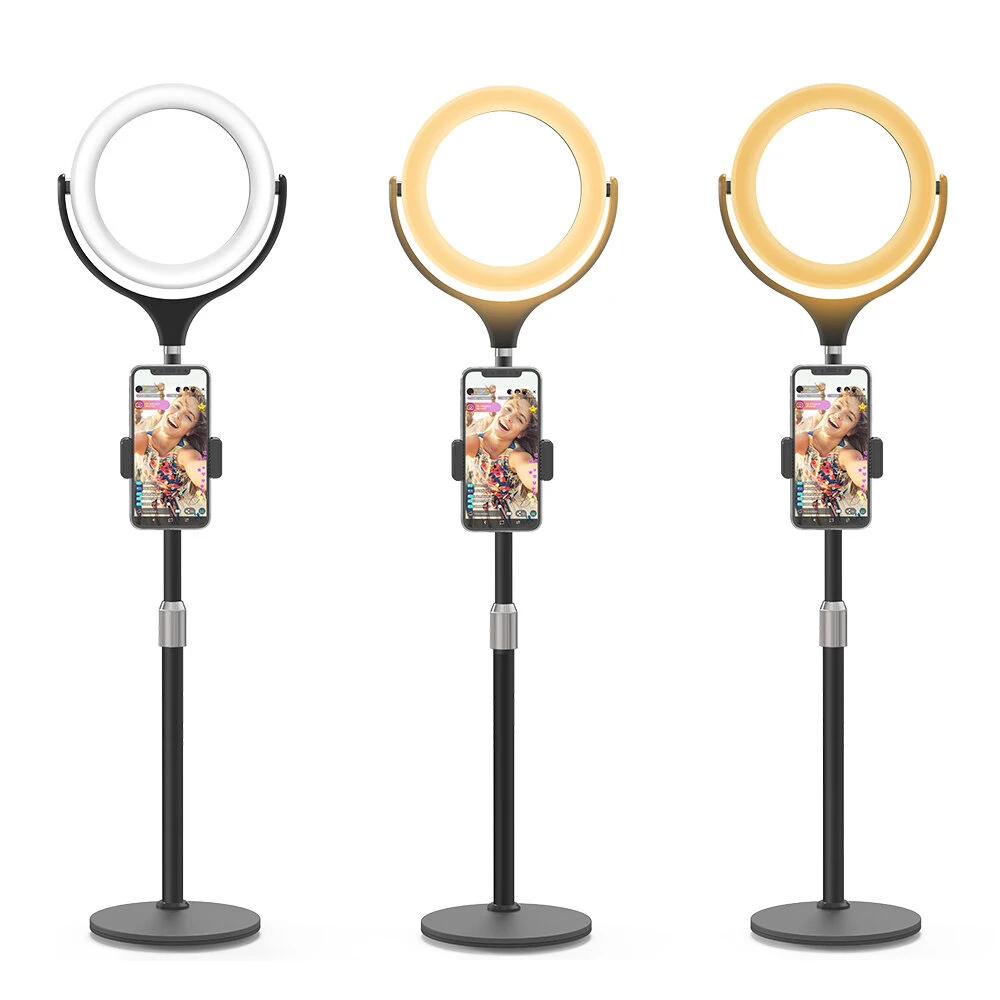 BlitzWolf® BW-SL4 Dimmable Ring Light Night Light Desktop Selfie Phone Holder bluetooth Remote for Live Vlog YouTube TikTok Makeup