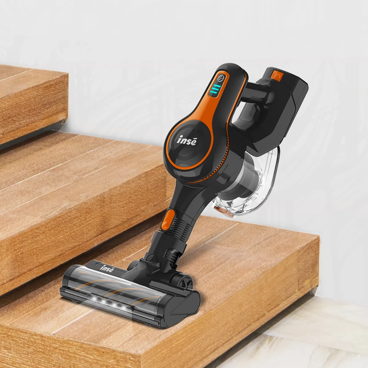[EU Direct]INSE S600 Cordless Stick Vacuum Cleaner 250W Brushless Motor 25Kpa Suction 1.2L Dustbin Lightweight with HEPA Filter and LED Motorized Brush