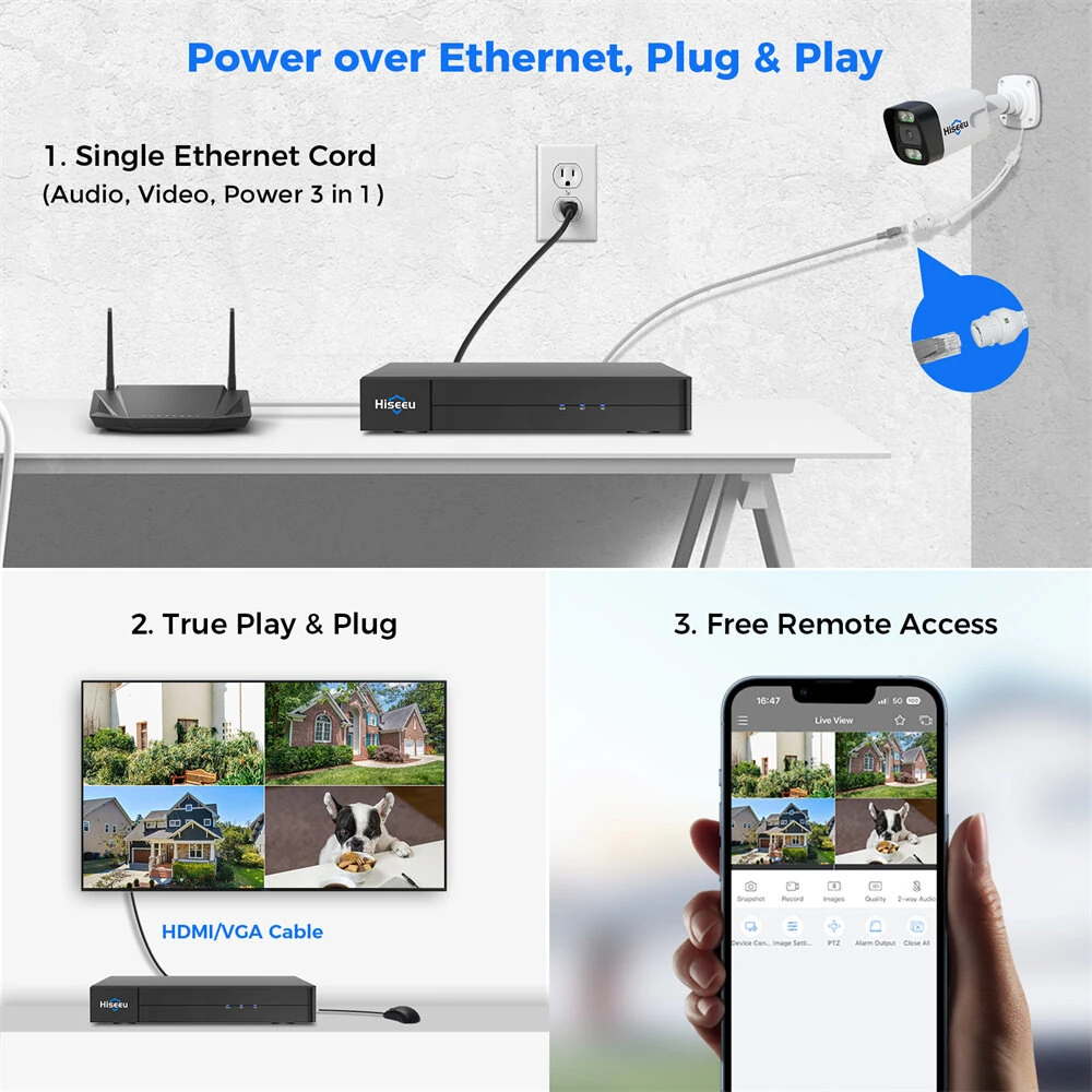 PK-4YHB785 5MP WiFi IP Camera Guard Viewer Security System EU Plug Human Vehicle Detection 2-Way Audio Night Vision IP67 Weatherproof