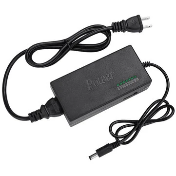 Universal Power Adapter Charger 96W 12V-24V 4A with EU/US Plug and Multiple Pins Adjustable Voltage Portable Laptop Charger