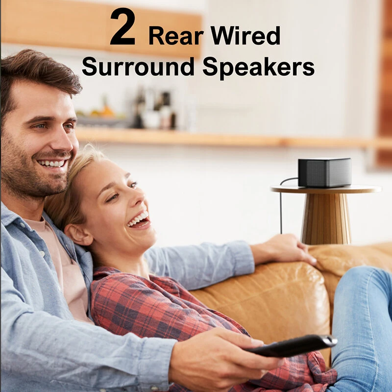 Ultimea Poseidon D80 460W 7.1CH Soundbar bluetooth Soundbar 4 Wired Surround Speakers 6.5" Wireless Subwoofer BassMX SurroundX Technology Smart APP Control 121 Preset EQ Matrices Home Theater Desktop Speaker Subwoofer Surround System