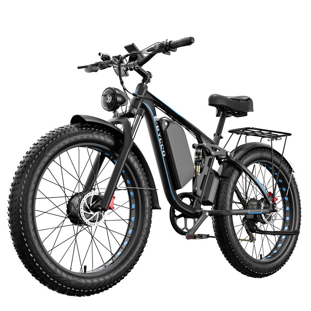 [EU DIRECT] E·BYCCO EB7 Pro Electric Bike 52V 23AH Battery 1000W*2 Dual Motors 26inch Tires 80-130KM Max Mileage 150KG Max Load Electric Bicycle