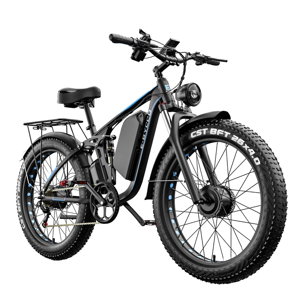 [EU DIRECT] E·BYCCO EB7 Pro Electric Bike 52V 23AH Battery 1000W*2 Dual Motors 26inch Tires 80-130KM Max Mileage 150KG Max Load Electric Bicycle